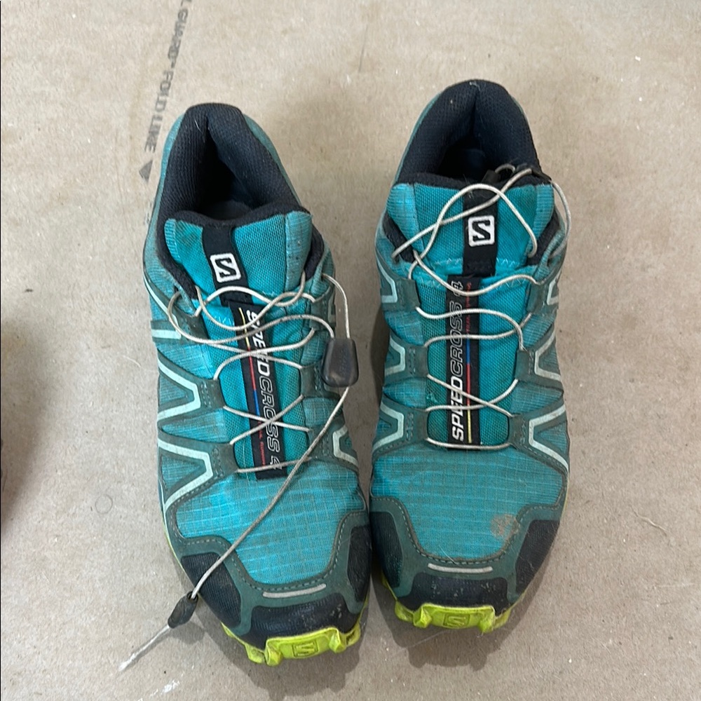 Salomon Turquoise and Black Speedcross Shoes